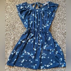 Lauren Conrad Blue Floral Dress Size Medium